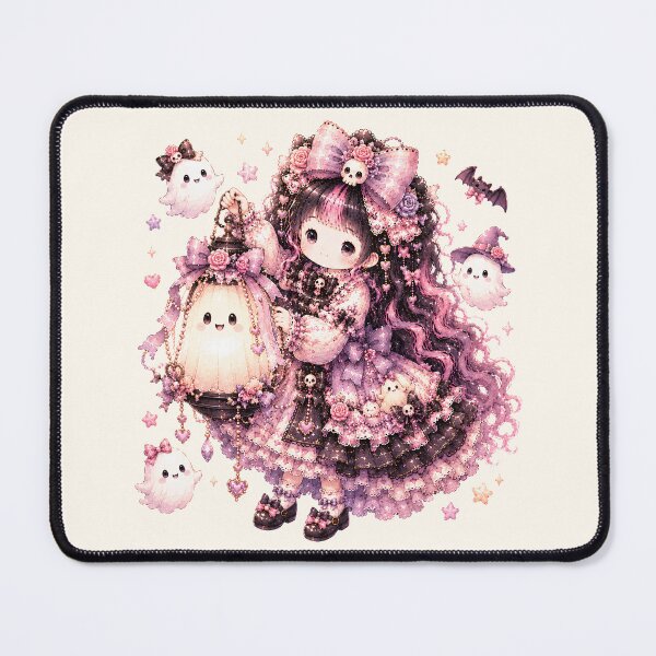 Item preview, Coquette Ghost Lantern Girl | Kawaii Pastel Goth Halloween Princess designed and sold by looplandger.