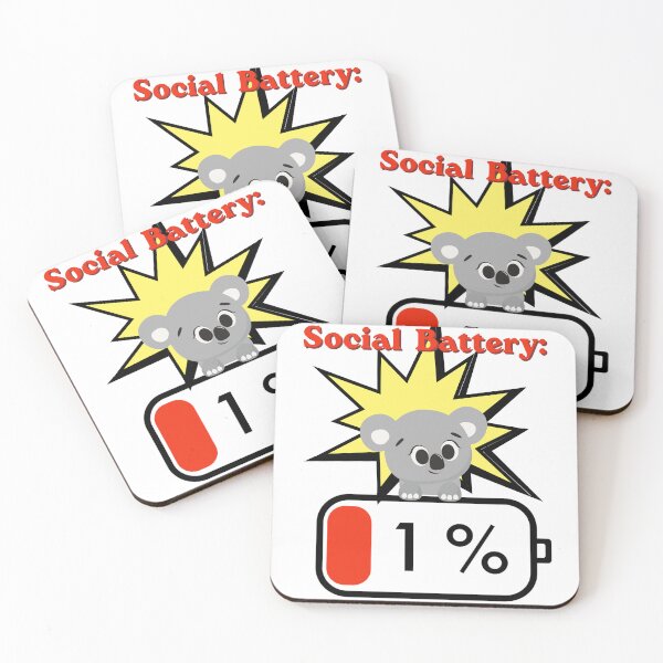 Item preview, Social Battery:1%(T-shirt) designed and sold by wyzin39.