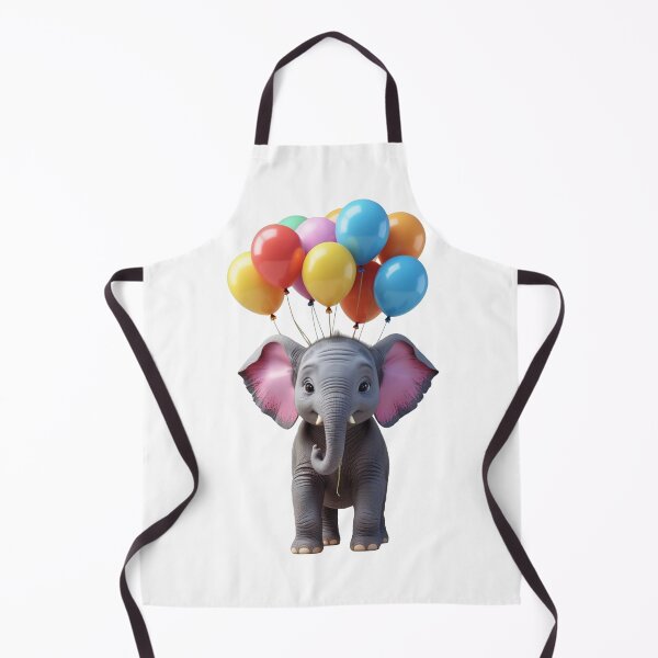 Item preview, Cute baby elephant holding balloons, colorful whimsical design designed and sold by kidoramagic.