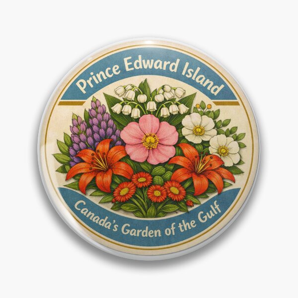 Item preview, Prince Edward Island Botanical Badge – Vintage Floral Sticker designed and sold by SachaMuru.