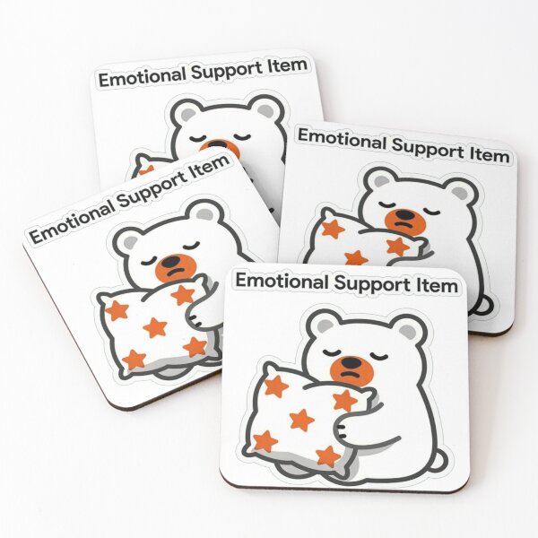 Item preview, Emotional Support Item | Funny Sleepy Bear Pillow Sticker for Anxious People designed and sold by Inkabbmate.