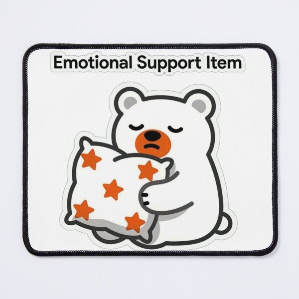 Item preview, Emotional Support Item | Funny Sleepy Bear Pillow Sticker for Anxious People designed and sold by Inkabbmate.