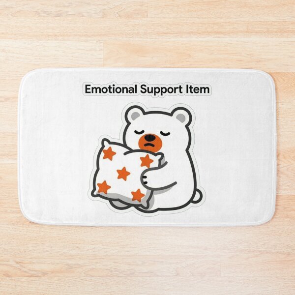 Item preview, Emotional Support Item | Funny Sleepy Bear Pillow Sticker for Anxious People designed and sold by Inkabbmate.