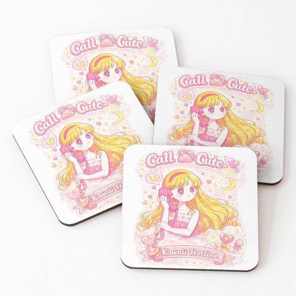 Item preview, Call Cute Kawaii Hotline Anime Girl Sticker | Retro Pink Phone Cute Aesthetic Art designed and sold by sumodesign.