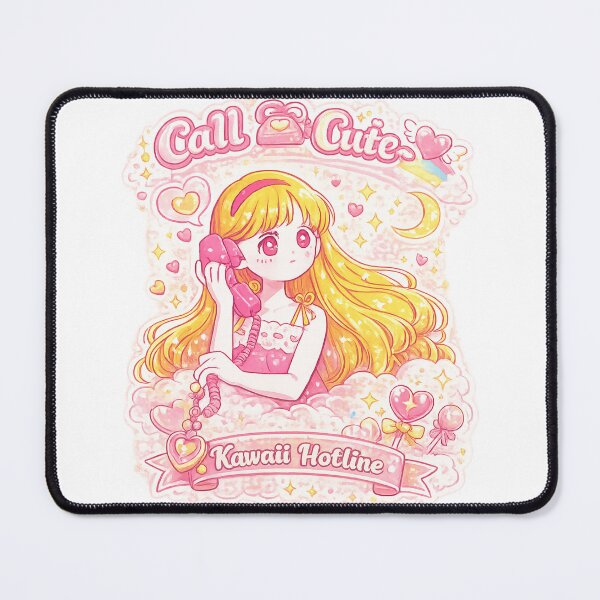 Item preview, Call Cute Kawaii Hotline Anime Girl Sticker | Retro Pink Phone Cute Aesthetic Art designed and sold by sumodesign.