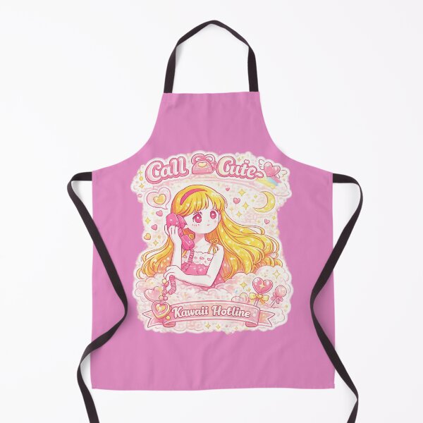Item preview, Call Cute Kawaii Hotline Anime Girl Sticker | Retro Pink Phone Cute Aesthetic Art designed and sold by sumodesign.