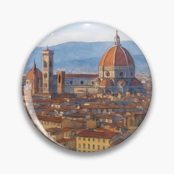 Item preview, Florence cityscape with the Duomo and the Arno River under a clear blue sky designed and sold by Sasas Design.