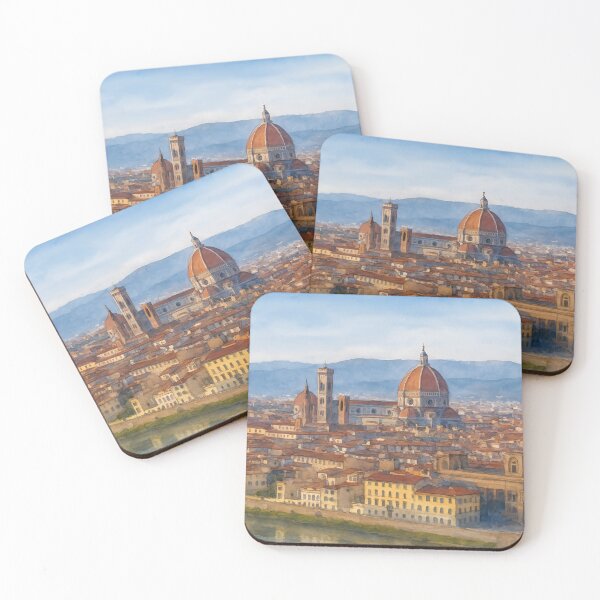 Item preview, Florence cityscape with the Duomo and the Arno River under a clear blue sky designed and sold by Sasas Design.