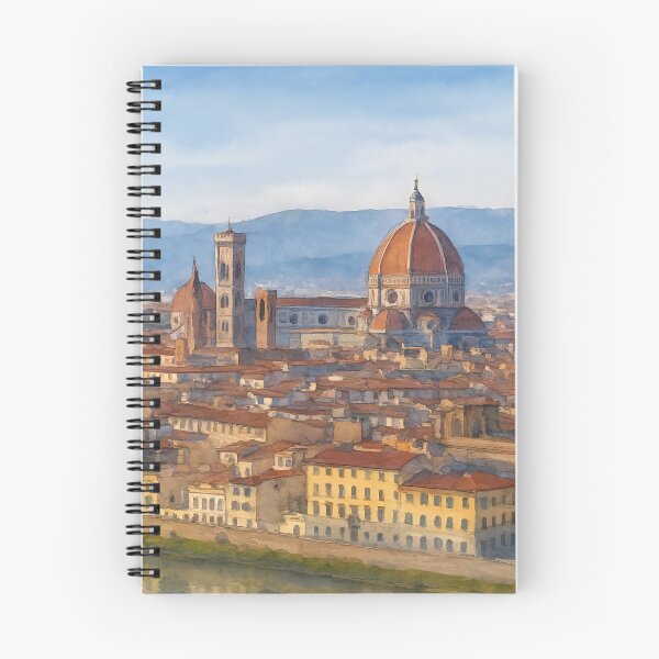 Item preview, Florence cityscape with the Duomo and the Arno River under a clear blue sky designed and sold by Sasas Design.