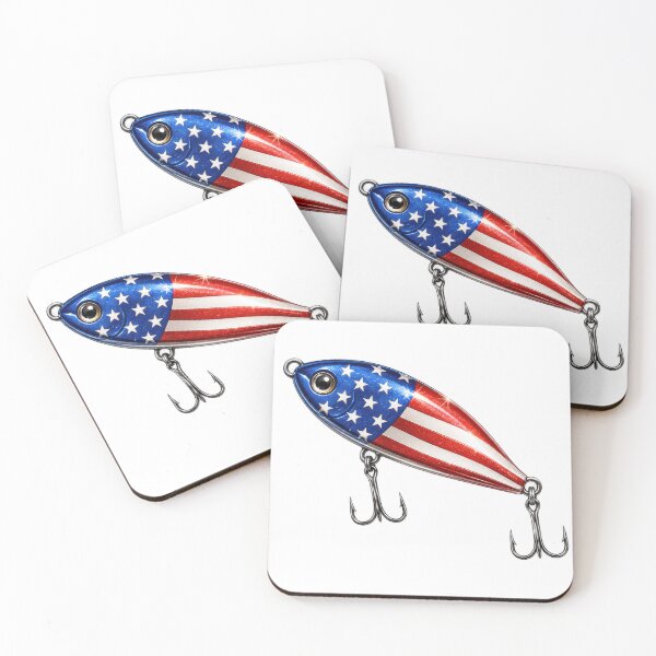 Item preview, American Flag Fishing Lure Art designed and sold by jgvisualarts.