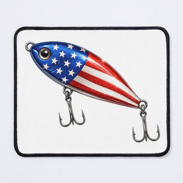 Item preview, American Flag Fishing Lure Art designed and sold by jgvisualarts.