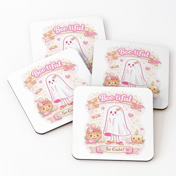 Item preview, Bootiful So Cute Kawaii Ghost Halloween Sticker | Pink Pastel Cute Ghost Aesthetic Art designed and sold by sumodesign.