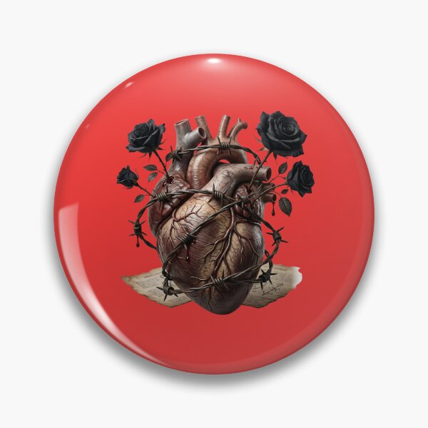 Item preview, Anatomical Heart with Black Roses and Barbed Wire designed and sold by Utopian-Magic.