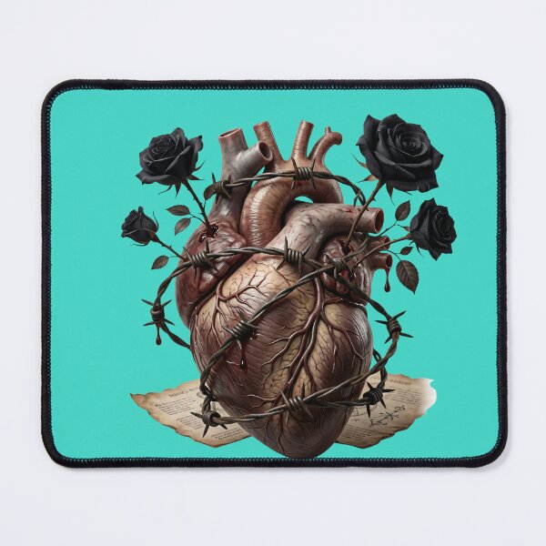 Item preview, Anatomical Heart with Black Roses and Barbed Wire designed and sold by Utopian-Magic.