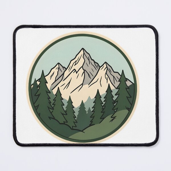 Item preview, Vintage Mountain Range Pine Forest Adventure Badge designed and sold by KCasual.