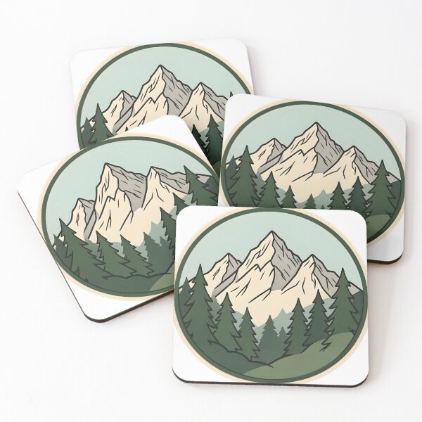 Item preview, Vintage Mountain Range Pine Forest Adventure Badge designed and sold by KCasual.
