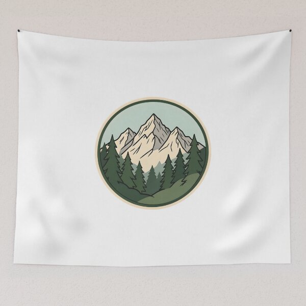 Item preview, Vintage Mountain Range Pine Forest Adventure Badge designed and sold by KCasual.