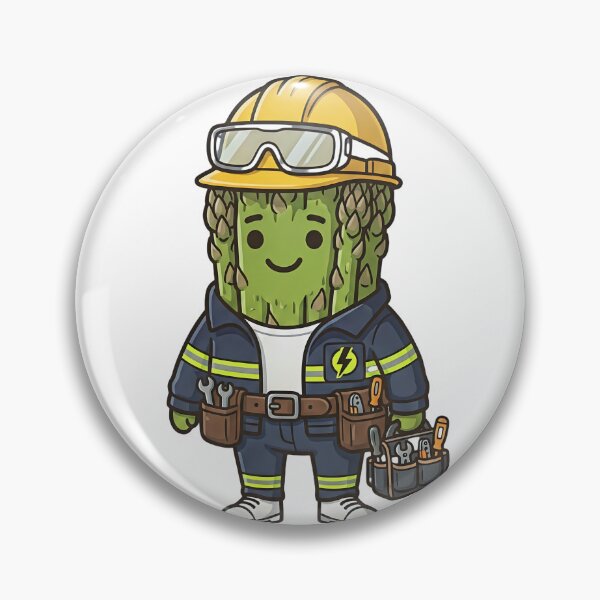 Item preview, Mr. Roger LIT Littlefern — Cute Electrician Asparagus Kawaii Food Art | Conditioned For Kindness designed and sold by monolithstudio.
