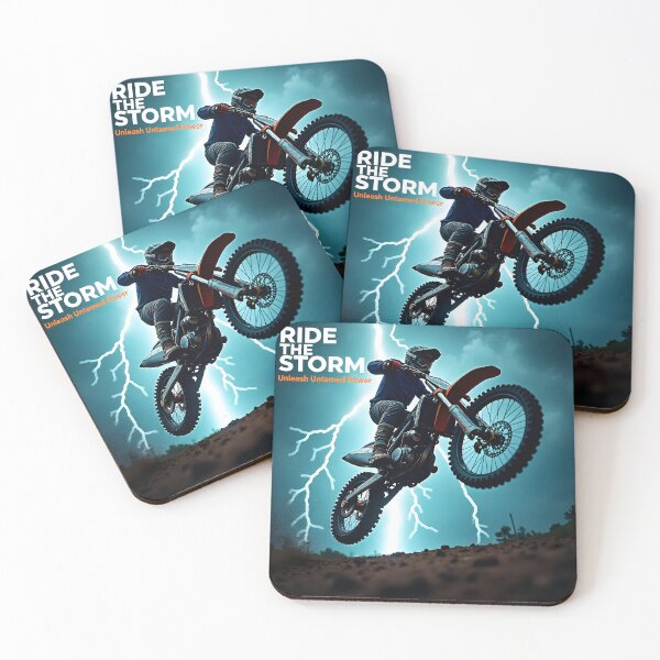 Item preview, Ride the Storm Dirt Bike Poster | Electric Lightning Motocross Wall Art & Adrenaline Sport Decor designed and sold by Creative-RE.