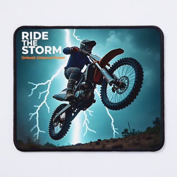 Item preview, Ride the Storm Dirt Bike Poster | Electric Lightning Motocross Wall Art & Adrenaline Sport Decor designed and sold by Creative-RE.