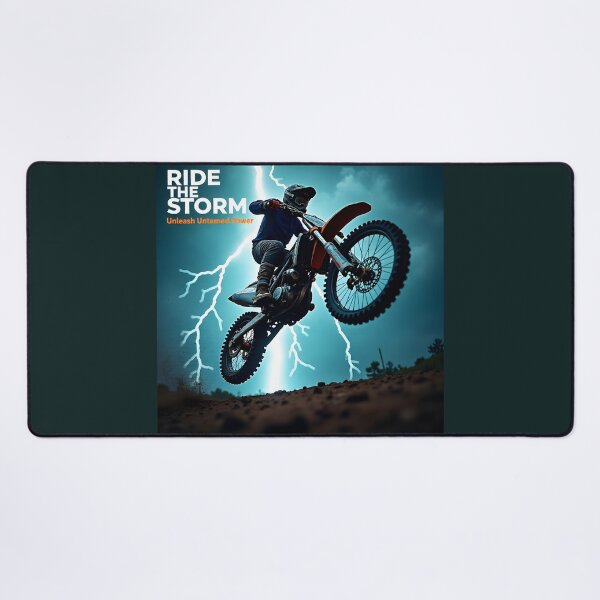 Item preview, Ride the Storm Dirt Bike Poster | Electric Lightning Motocross Wall Art & Adrenaline Sport Decor designed and sold by Creative-RE.