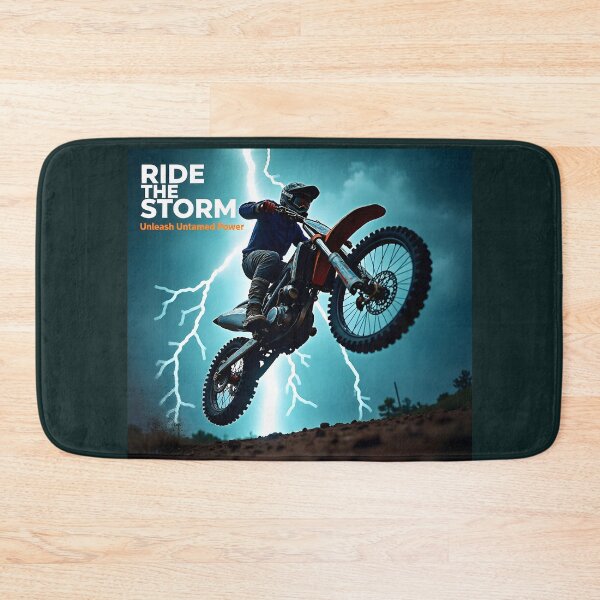 Item preview, Ride the Storm Dirt Bike Poster | Electric Lightning Motocross Wall Art & Adrenaline Sport Decor designed and sold by Creative-RE.
