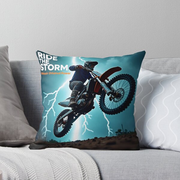 Item preview, Ride the Storm Dirt Bike Poster | Electric Lightning Motocross Wall Art & Adrenaline Sport Decor designed and sold by Creative-RE.