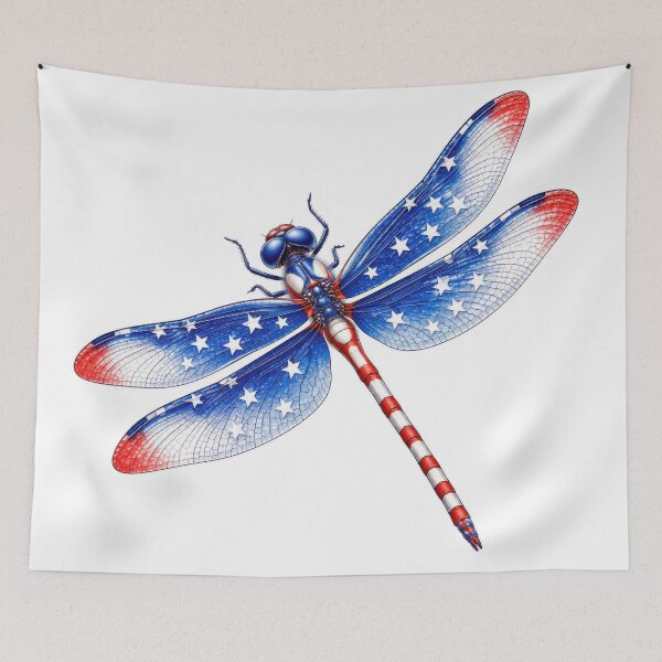 Item preview, Patriotic American Flag Dragonfly Art designed and sold by jgvisualarts.