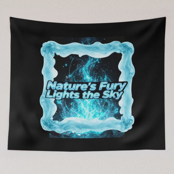 Item preview, Nature's Fury Lights the Sky Blue Lightning Energy Art designed and sold by DervoTeck2767.