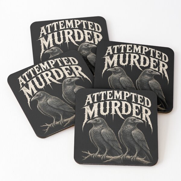 Item preview, Attempted Murder Raven Dark Humor designed and sold by Victor Shadehorn.