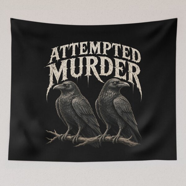 Item preview, Attempted Murder Raven Dark Humor designed and sold by Victor Shadehorn.