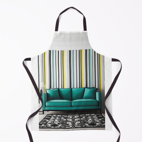 Item preview, Design - Scandinavian Pop Interior, Turquoise Sofa and Graphic Striped Wall designed and sold by Reverso-Design.
