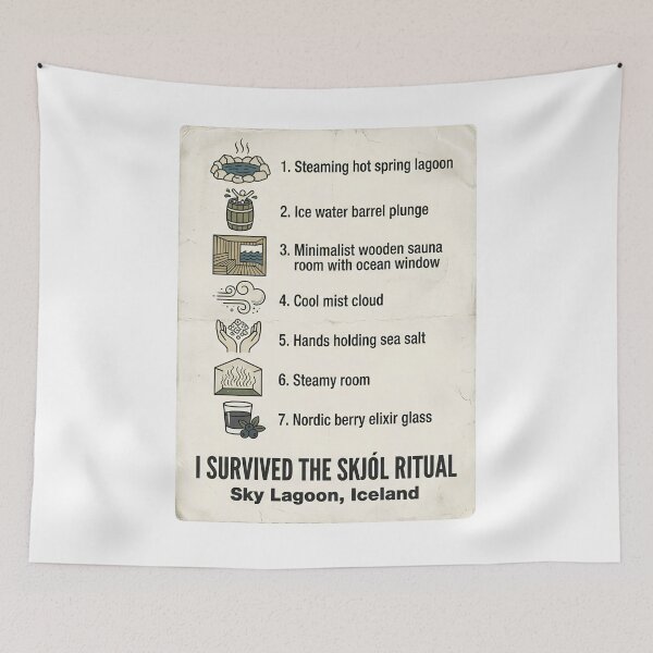 Item preview, Sky Lagoon Iceland Skjol Ritual Checklist Souvenir  designed and sold by EXATEES  ⭐⭐⭐⭐⭐.