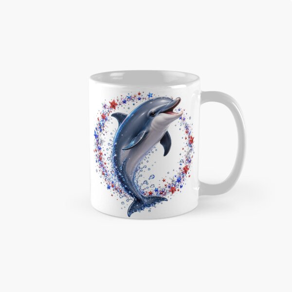 Item preview, Patriotic Dolphin Red White Blue Star Wreath designed and sold by jgvisualarts.