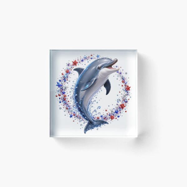 Item preview, Patriotic Dolphin Red White Blue Star Wreath designed and sold by jgvisualarts.