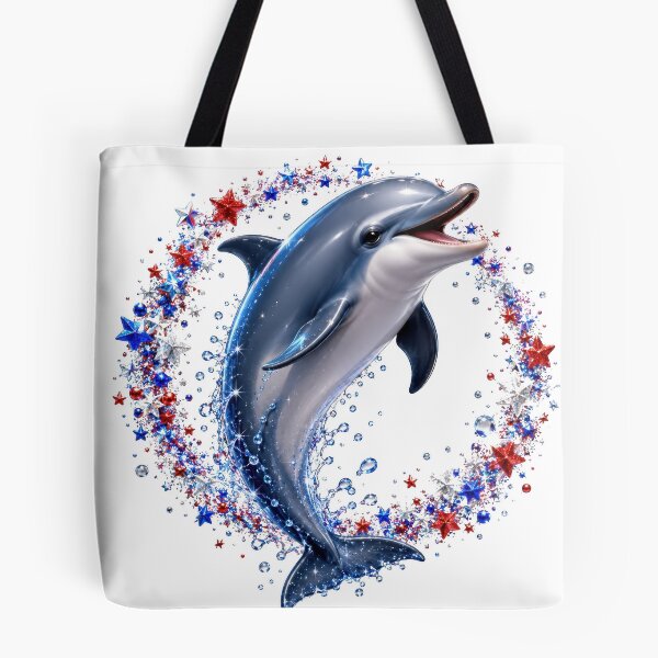 Item preview, Patriotic Dolphin Red White Blue Star Wreath designed and sold by jgvisualarts.