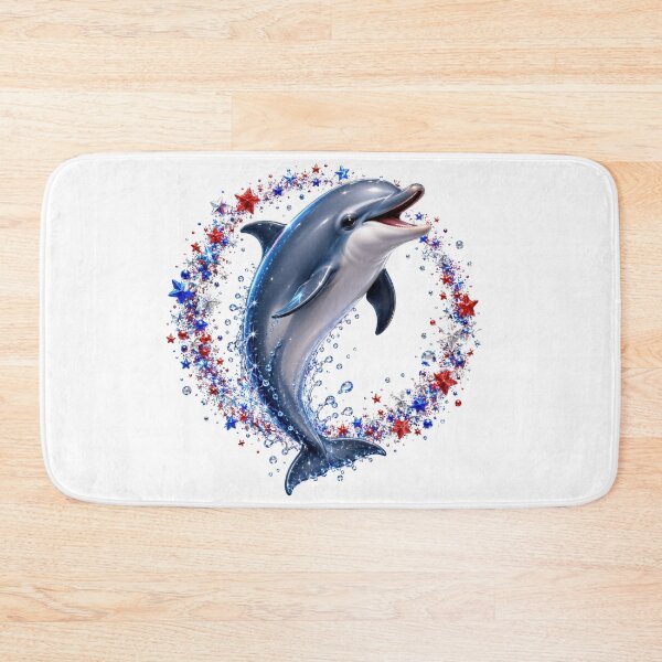 Item preview, Patriotic Dolphin Red White Blue Star Wreath designed and sold by jgvisualarts.