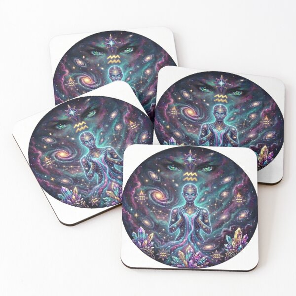Item preview, Aquarius Zodiac Sign Cosmic Art - Astrology and Horoscope Design designed and sold by BoldConcept43.