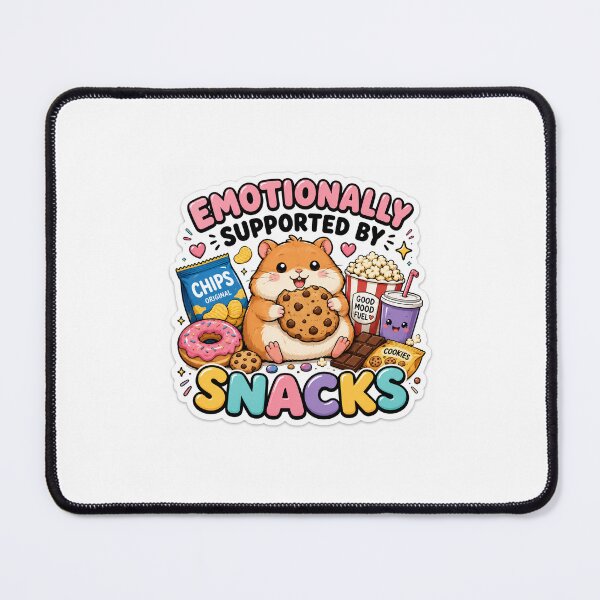 Item preview, Emotionally Supported by Snacks Cute Hamster Sticker designed and sold by Dropza.
