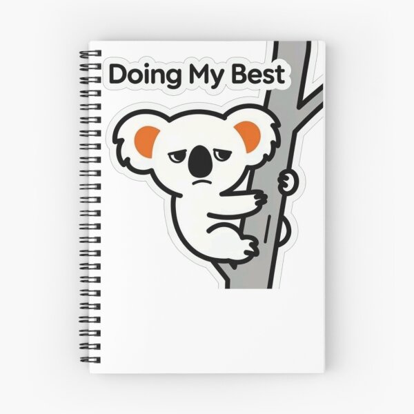 Item preview, Doing My Best | Funny Grumpy Koala Sticker for Tired People designed and sold by Inkabbmate.