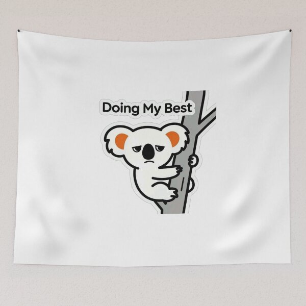 Item preview, Doing My Best | Funny Grumpy Koala Sticker for Tired People designed and sold by Inkabbmate.