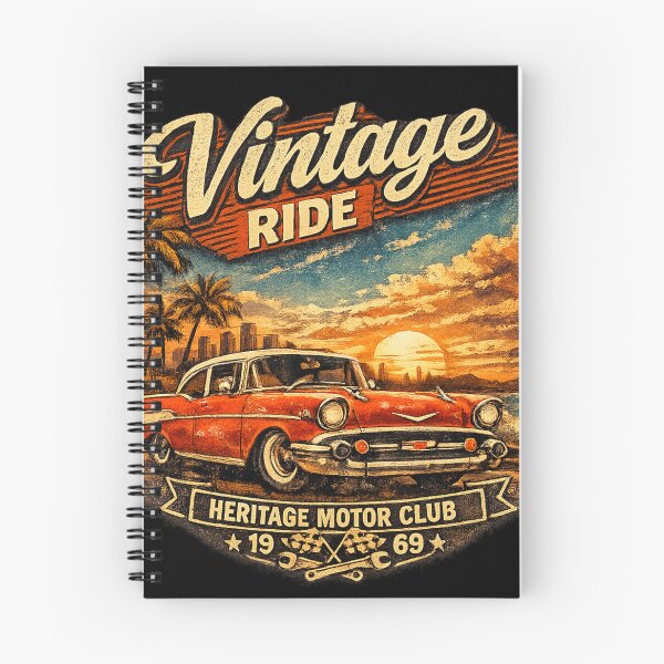 Item preview, Vintage Ride – Heritage Motor Club 1969 | Retro Muscle Car Sunset Art designed and sold by Ivory Code.