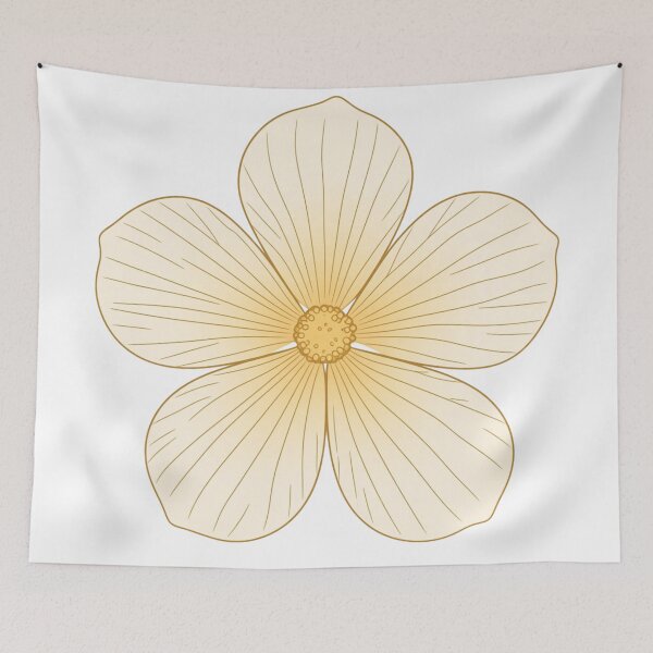 Item preview, Elegant Cream Wildflower – Minimal Botanical Flower Illustration designed and sold by Joyfulfabric.
