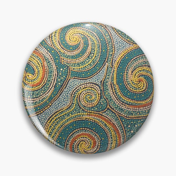 Item preview, Aboriginal Inspired Dot Art - With Teal Swirls Pattern designed and sold by GrinGalore.