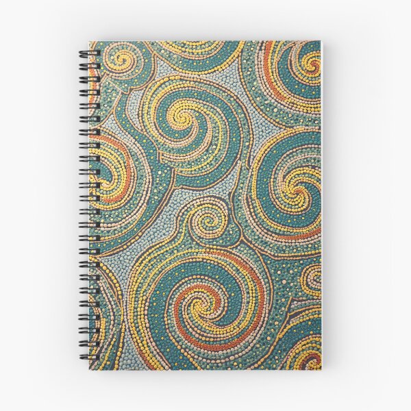 Item preview, Aboriginal Inspired Dot Art - With Teal Swirls Pattern designed and sold by GrinGalore.