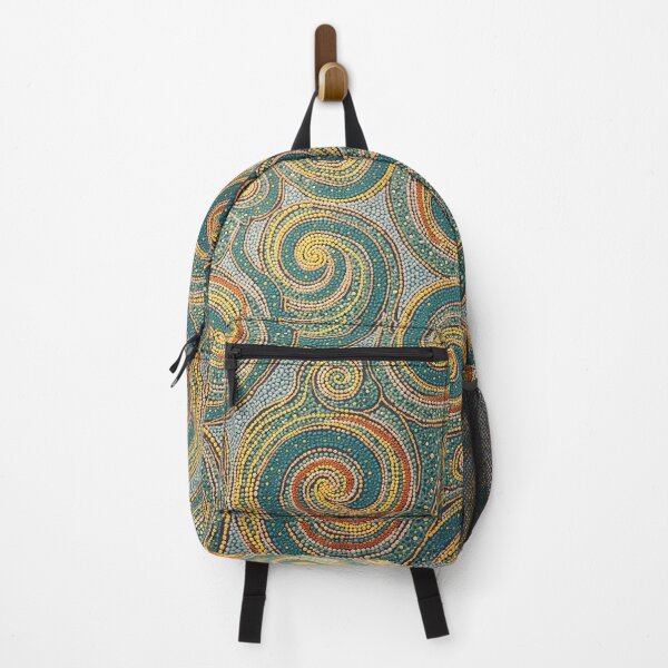 Item preview, Aboriginal Inspired Dot Art - With Teal Swirls Pattern designed and sold by GrinGalore.