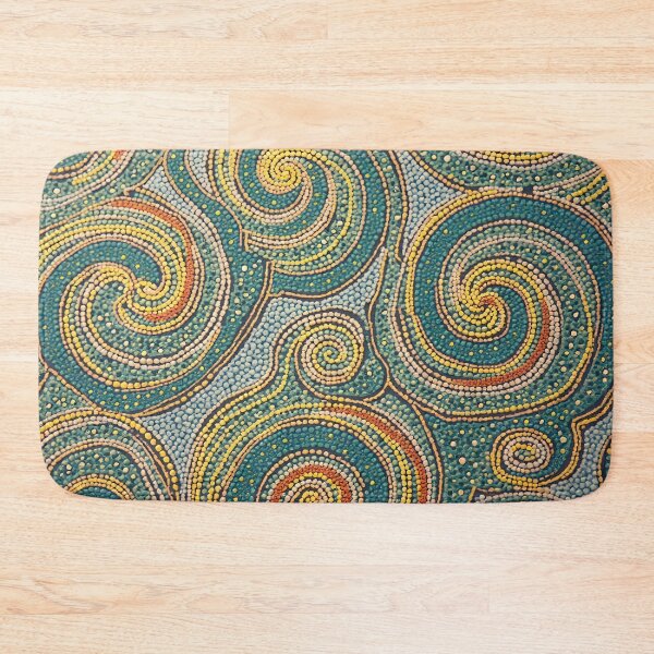 Item preview, Aboriginal Inspired Dot Art - With Teal Swirls Pattern designed and sold by GrinGalore.