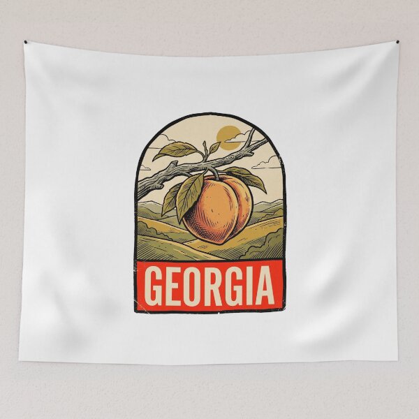 Artikelvorschau, Vintage Georgia Peach State Retro-Reisekunst entworfen und verkauft von Paper Drip.