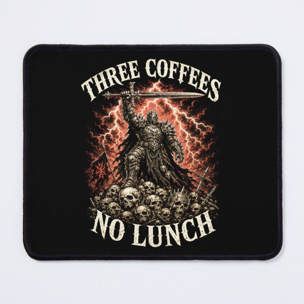 Item preview, Three Coffees No Lunch Dark Fantasy Humor designed and sold by Victor Shadehorn.
