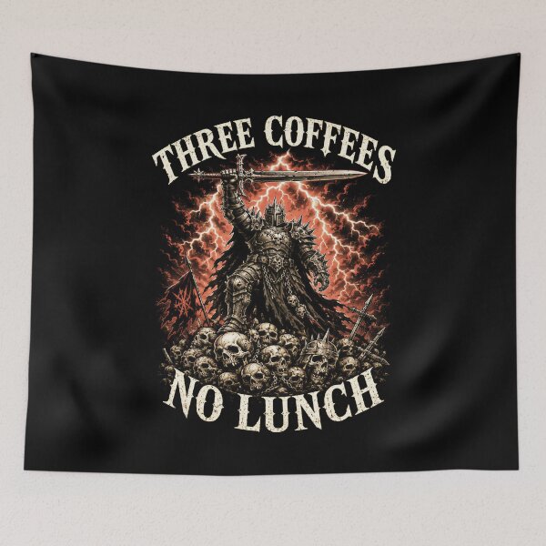 Item preview, Three Coffees No Lunch Dark Fantasy Humor designed and sold by Victor Shadehorn.